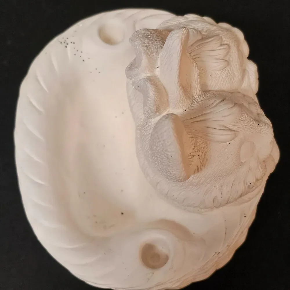 Wee Crafts Ceramic Easter Bunny Basket Unpainted Vtg 1990s 7